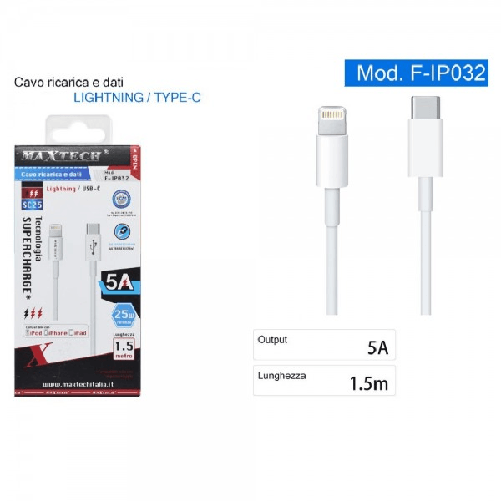 Trade Shop Traesio-cavo Ricarica Dati Lightning A Type-c 5a 1.5 Metri Carica Rapida Iphone F-ip032 -