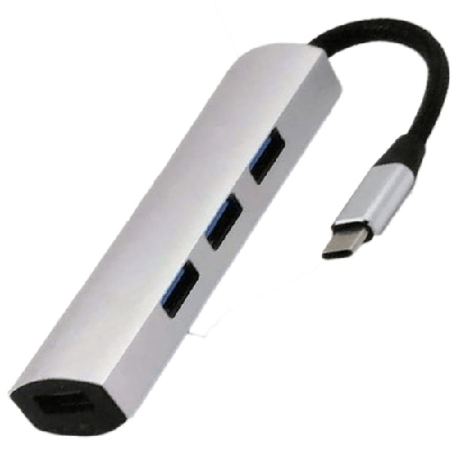 Trade Shop Traesio-hub Adattatore Usb-c Ultra Slim 1 X Micro Usb Ricarica 3 X Porte Usb 3.0 -