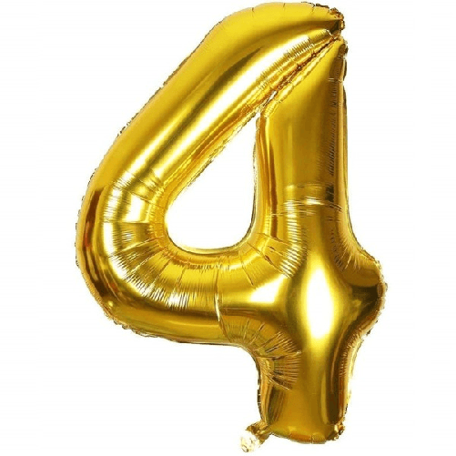 Palloncino Numero 4 Oro 35cm Elio Decorazione Compleanno Party Festa -