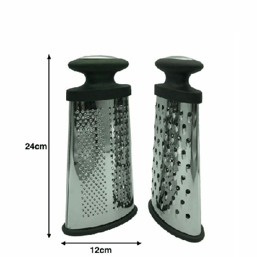 Grattugia Manuale 2 Facce In Acciaio Inox Frutta Verdura Formaggio -