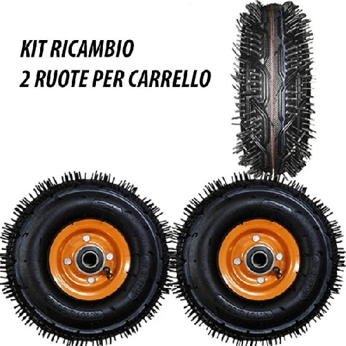 2pz Ruota Ruote In Gomma Universali 2x Per Carrello Con Cuscinetto 4.10 / 3.50 -