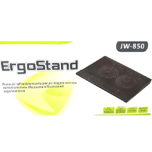 Trade Shop Traesio-tekone Jw-850 Base Stand Ventola Raffreddamento Notebook Portatile 2 Usb -