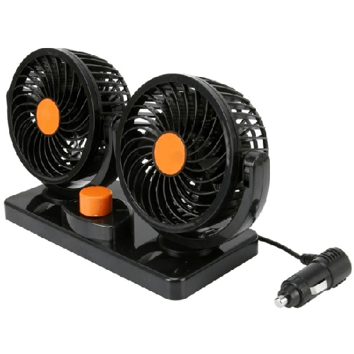 Trade Shop Traesio-ventilatore Per Auto Portatile Con Base Doppia Velocità' Rotazione 12v -