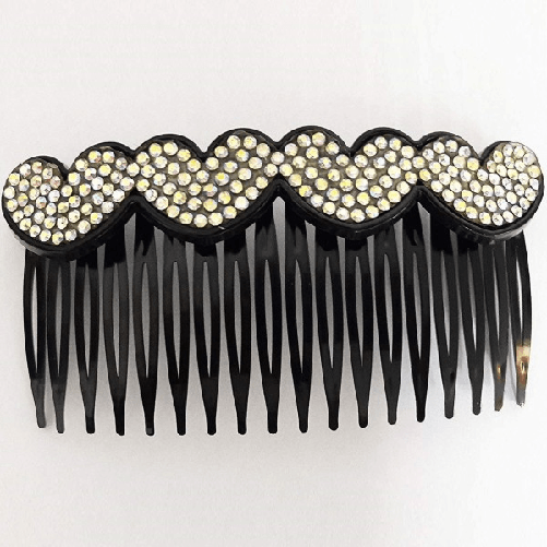 Trade Shop Traesio-fermaglio Pettine Fermacoda Strass Brillantini Glitter Ferma Coda Ferma Capelli -