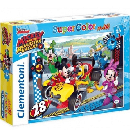 Puzzle 24pz Maxi Clementoni Supercolor Topolino Mickey Mouse Roadster Racers -