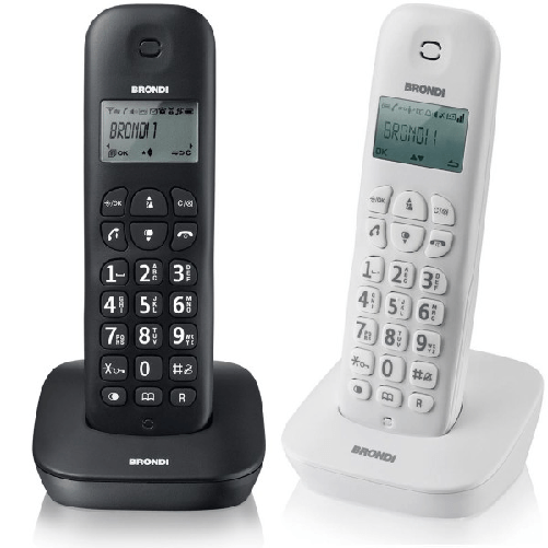 Trade Shop Traesio-telefono Cordless Brondi Gala Nero O Bianco Fisso Casa Ampio Display Tasti Grand -
