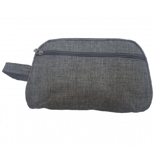 Trade Shop Traesio-pochette Uomo Grigio Gancio Tessuto Borsello Beauty Case Borsa Vintage Documenti -