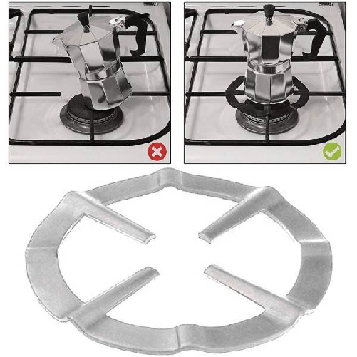 Riduzione In Acciaio 2pz Riduttori 14cm Fornello Piano Cottura Griglia Grigio -