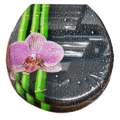 Trade Shop Traesio-copriwater Copri Water Sedile Wc Bagno Universale Cerniere Acciaio Fiore Bam - 3,5