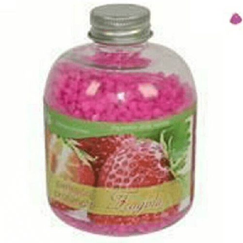 Set 2 Pezzi Pietrisco Profumato Bottiglia 400gr Fragranza Fragola Decoro Pietra -