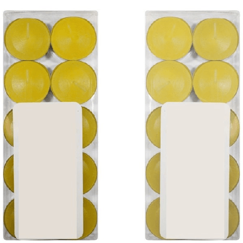 Trade Shop Traesio-set 30 Candele Candela Profumata Fragranza Limone Lemon Gialla Profumo Essenza -
