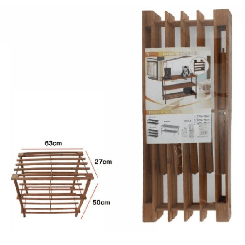 Scarpiera Porta Scarpe 3 Piani Ripiani In Legno Scaffale Mobile 63x27x50cm 35974 -