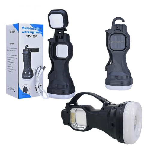 Trade Shop Traesio-torcia Lampada Emergenza 26 Led Smd Cob Ricaricabile Portatile Pannello Solare -
