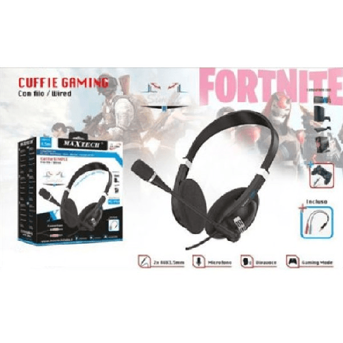 Maxtech-cuffie Per Pc/ps4 Stereo Audio Microfono Giochi Musica Con Filo Maxtech Cu-f001 -