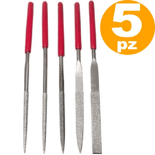 Trade Shop Traesio-5 Lime Ad Ago Manico Gomma 160mm Finitura Perfetta Precisione Metallo Gioielli -