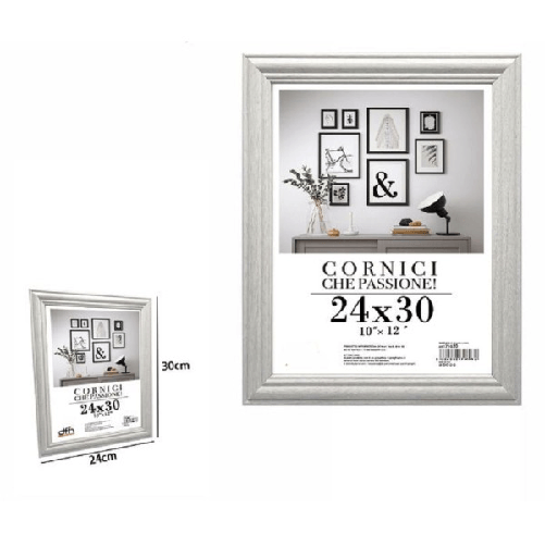 Cornice Per Fotografie Quadri Tele Poster Portafoto 24x30cm Modello Silver 71620 -
