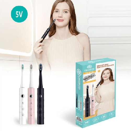Spazzolino Denti Elettrico Sonico Batteria Ricaricabile Usb Con 3 Testine Tx-9528 -