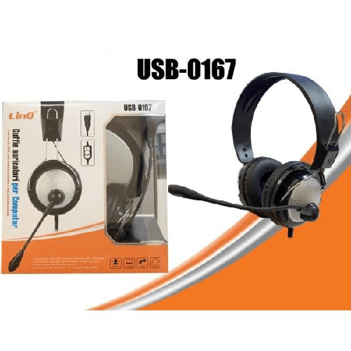 Cuffie Auricolari Stereo Con Microfono Usb Super Bass Giochi Film Per Pc Usb-0167 -