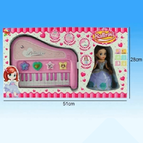 Trade Shop Traesio-ballerina Pianola Princess Con Bambola Giocattolo Gioco Bambini -