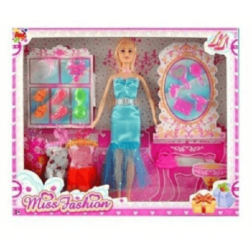 Trade Shop Traesio-miss Fashion Bambola Vestiti Scarpe Accessori Moda Giocattolo Gioco Bambina -