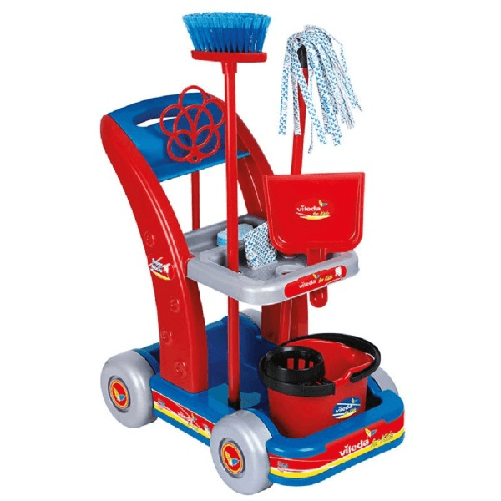 Carrello Delle Pulizie Giocattolo Con Mocio Secchio Accessori Per Bambini Giochi -