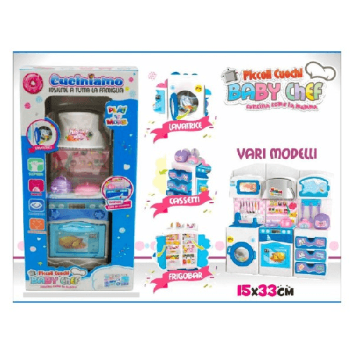Cucina Giocattolo Per Bambini Piccoli Cuochi Con Lavatrice Frigobar Cassetti -