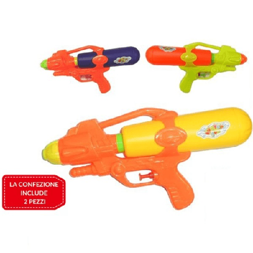 2 Pz Pistola Ad Acqua Giocattoli Per Bambini Gioco Mare Piscina Giardino 28 Cm -