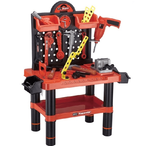 Banco Da Lavoro Per Bambini 54 Pezzi Attrezzi E Accessori Con Trapano Giocattolo -