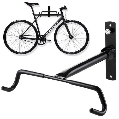 Trade Shop Traesio-ganci Porta Bicicletta Bici Da Muro Supporto Bike Pieghevole 31cm In Acciaio -