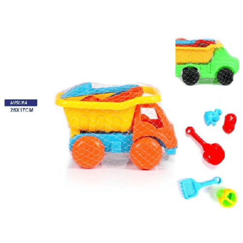 Trade Shop Traesio-set 5 Pezzi Giochi Mare Spiaggia Camion Palette Formine Giocattolo Bambino Bimbo -