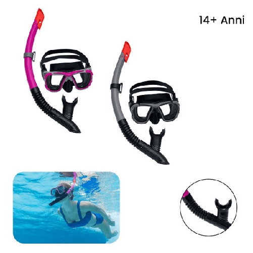 Trade Shop Traesio-maschera Da Sub Mod. Inspira Pro Snorkel Con Respiratore Colori Assortiti 24021 -