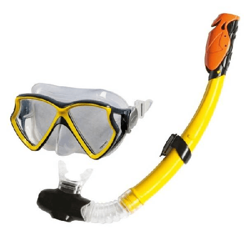 Set Maschera Con Boccaio Per Immersioni Snorkeling Sub Mare Piscina Color 70504l -