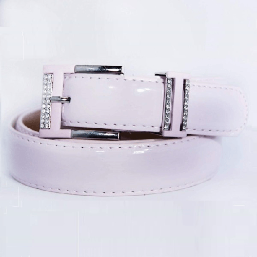Trade Shop Traesio-cintura Donna Rosa Ecopelle Pelle Cinta Tessuto Fibbia In Metallo Brillantini -