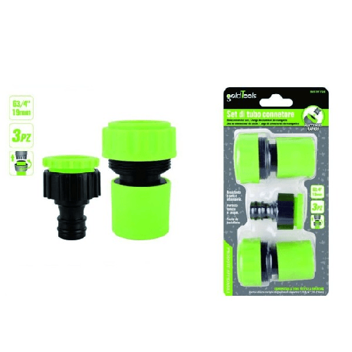 Set 3pz Raccordo Giunzione Connettore Rapido Adattatore 3/4" Tubo Giardino 97768 -