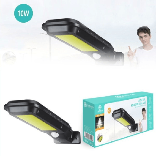 Linq-faro Lampione Stradale Pannello Solare Fotovoltaico Sensore 10 Watt Cob Tx-9328 -