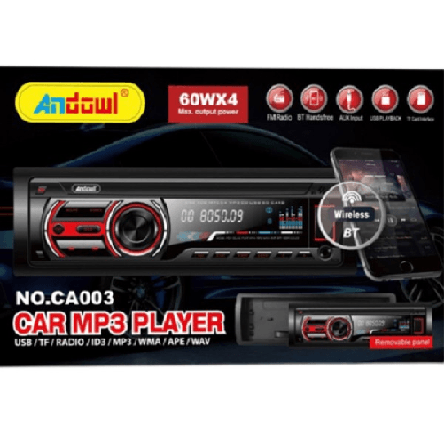 Andowl-autoradio Lettore Mp3 Ca003 Audio Per Auto Universale 1 Din Bluetooth Wireless -