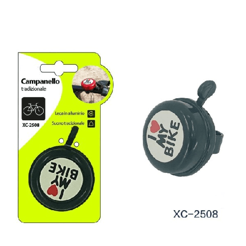 Wisdom-campanello Tradizionale Lega Alluminio I Love My Bike Attacco Universale Xc-2508 -