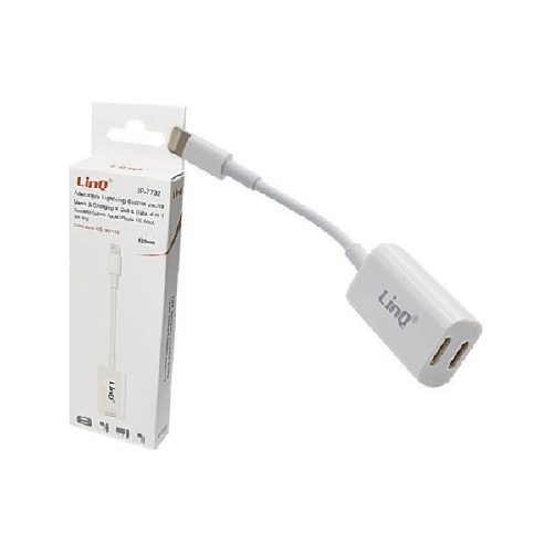 Cavo Adattatore Doppia Uscita Lightning Femmina Musica Chiamate Ricarica Ip-7732 -