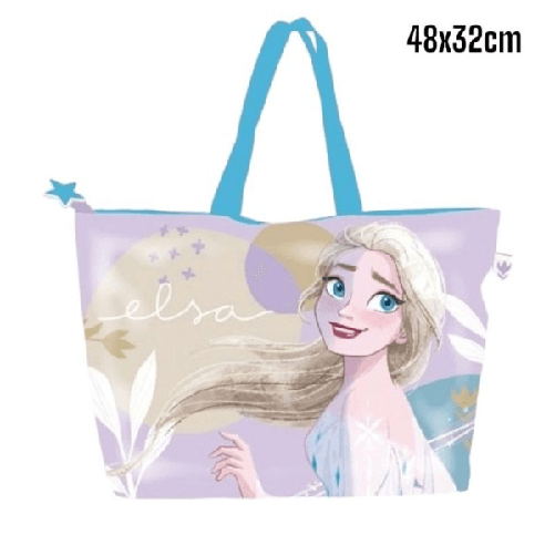 Trade Shop Traesio-borsa Da Mare Di Elsa Per Donna E Bambina Shopping Bag Frozen Disney -