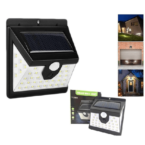 Faro 40 Led Con Pannello Solare E Sensore Di Movimento Faretto Crepuscolare -