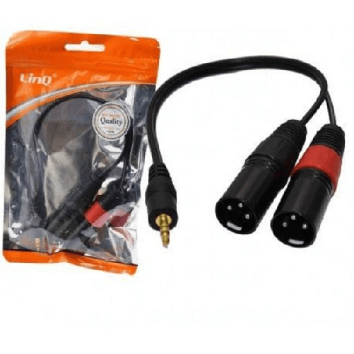 Cavo Adattatore Audio Da 2 Xlr Maschio A Jack Aux 3,5mm Maschio Microfono Kl-9224 -