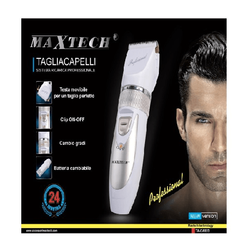 Tagliacapelli Rasoio Rasatura Batteria Ricaricabile Professionale Maxtech Uomo Ta-ca003 -