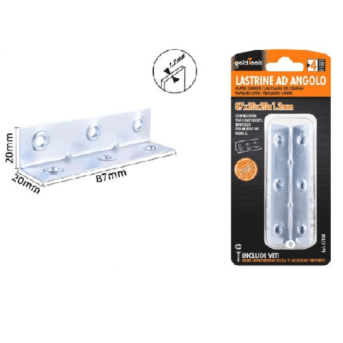 Set 4pz Lastrine Lastrina Ad Angolo Angolare 87x20x20x1.2 Mm Viti Mobili 57130 -