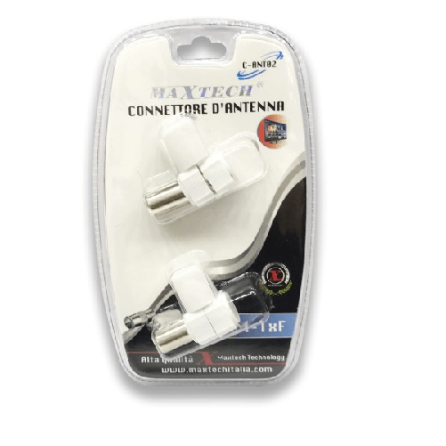 Connettore D'antenna Tv A 90° Per Cavo Antenna Tv Maschio Femmina Maxtech C-ant02 -