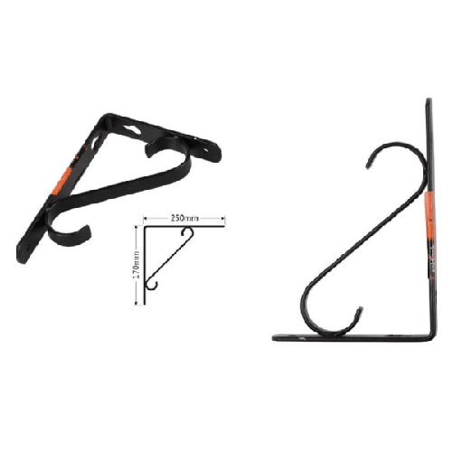 Set 2 Pz Reggimensola Supporto Staffa Angoliere Rinforzo 250 X 170 Mm Nera 91286 -