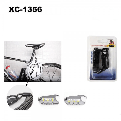 Wisdom-lucchetto Antifurto Cavo A Molla Spirale Per Moto Bici Casco Combinazione Xc1356 -