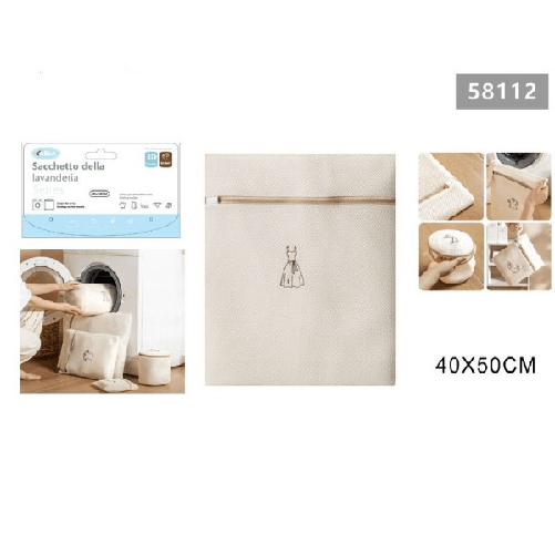 Kaela-sacchetto Lavatrice Beige Borsa Biancheria Vestiti Lavaggio A Rete 40x50cm 58112 -