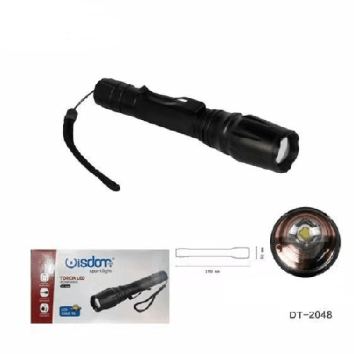 Wisdom-torcia Led Ricaricabile Cree T6 Luce Regolabile Casa Campeggio Escursioni Dt-2048 -