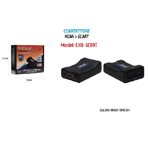 Maxtech-convertitore Adattatore Da Hdmi A Scart Da Digitale In Analogico Maxtech Chd-scart -