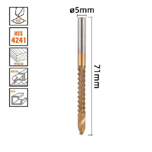 Kaela-punta Trapano Elicoidale ø5mm X 71mm In Titanio Hss 4241 Per Metallo Legno 57149 -